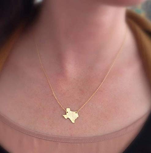 YINLIN Texas State Map Charm Necklace - Dainty Alloy Pendant Jewelry for Women, Perfect Gift for Texans & Travel Lovers | Wear to State Pride Events, Road Trips & Souvenirs