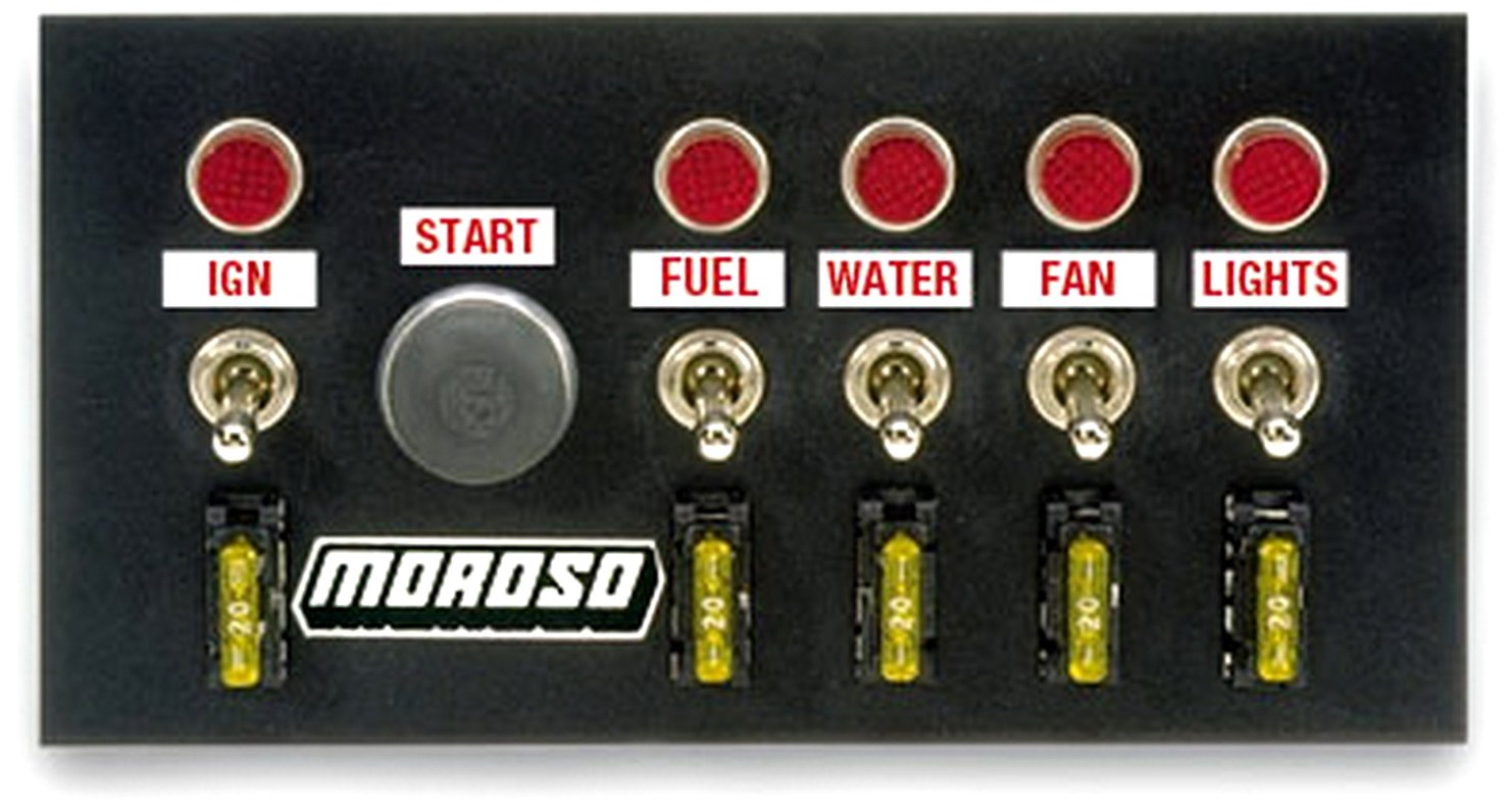 Moroso-74131 Toggle Switch Panel - High Performance Electrical Control Panel for Automotive, Marine & Industrial Use - Durable & Reliable On/Off Switch Panel for Cars, Boats & Machinery