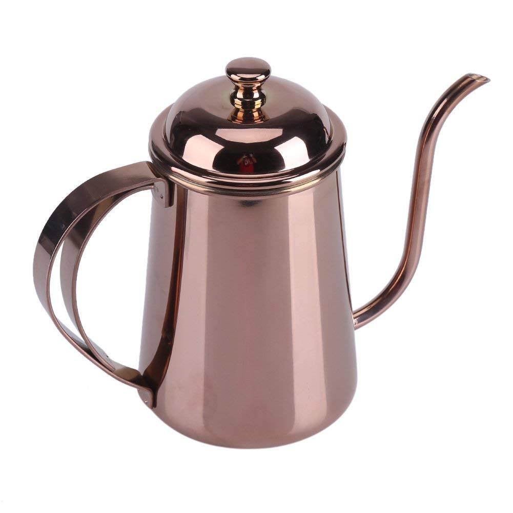 Premium 650ML Stainless Steel Gooseneck Kettle for Pour Over Coffee & Tea - Rose Gold Electric Water Boiler with Precision Spout, Perfect for Home Brewing, Chemex, V60 & French Press