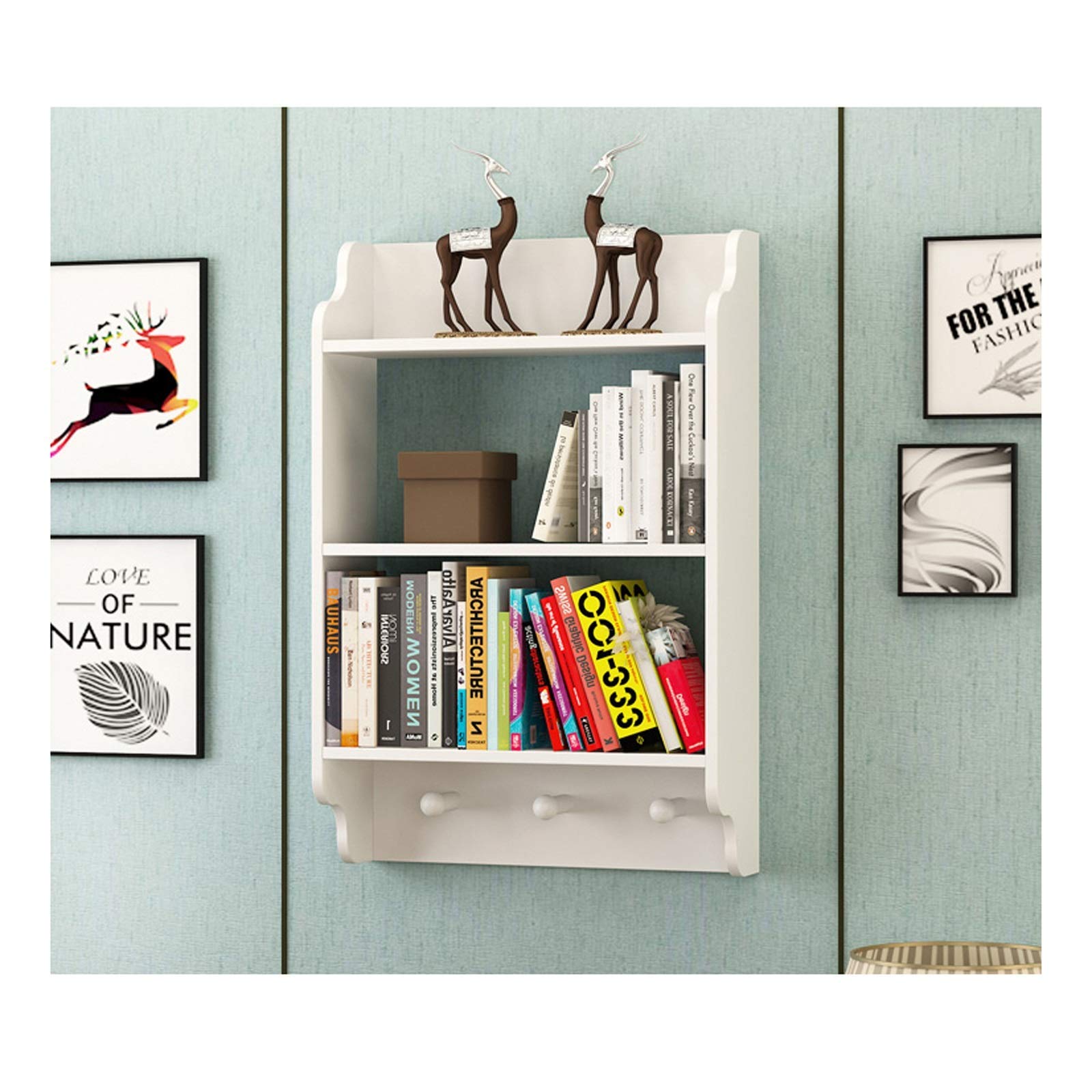 FMOGG 3-Tier Modern Floating Bookshelf - Wall Mounted Wooden Shelves for Home Office, Living Room & Bedroom - Perfect for Displaying Books, Decor & Storage (Natural Finish, 3-Tier)