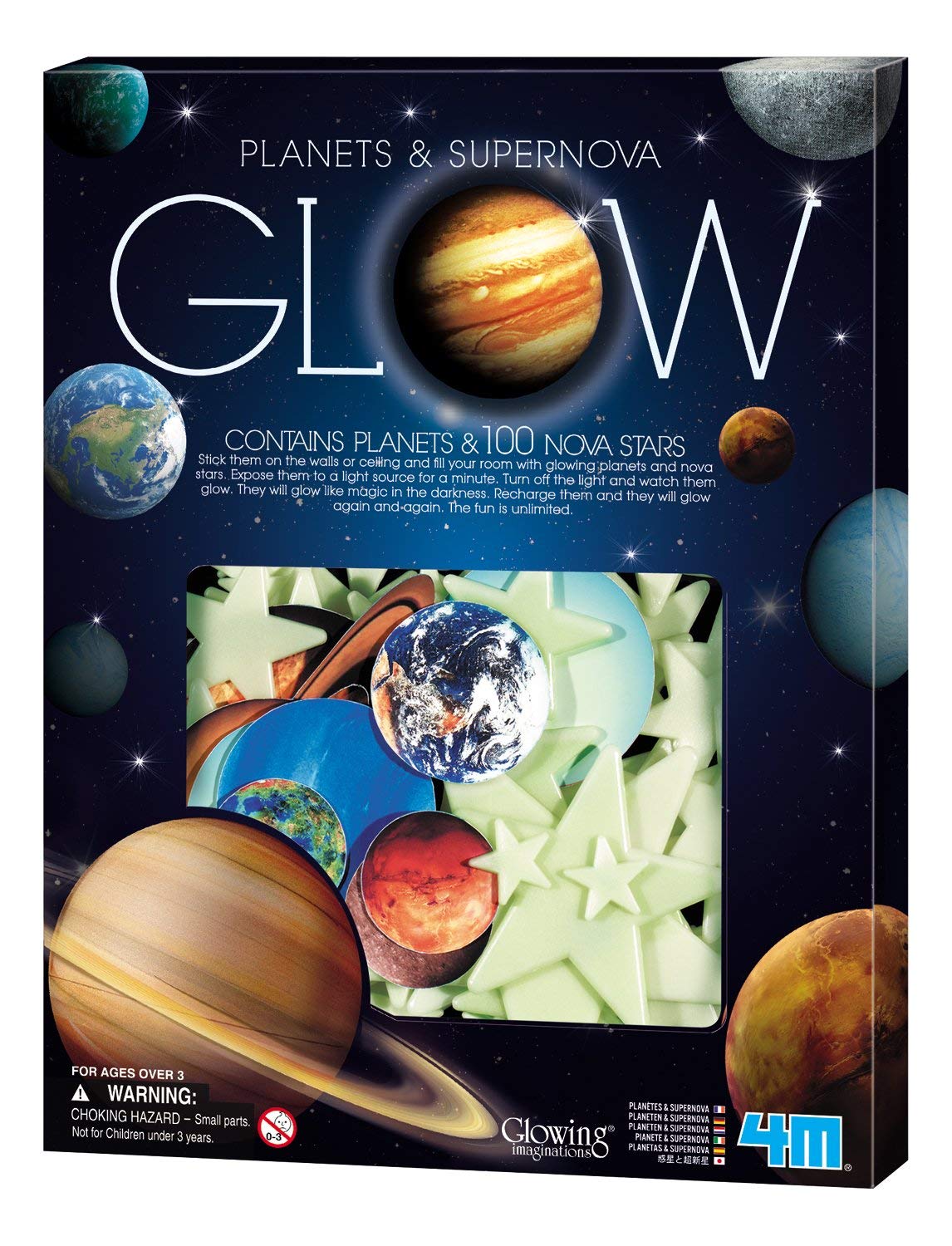 4M Glow in The Dark Solar System Kit - STEM Astronomy DIY Science Toys for Kids Ages 3+ | Educational Space Gifts for Boys & Girls | Perfect for Bedroom Decor, Homeschooling & Classroom STEM Activities | Great for Science Projects, Kids' Room Night Light, Space-Themed Parties & Astronomy Education | Ideal for Learning Planets, Science Experiments & Space Exploration Play