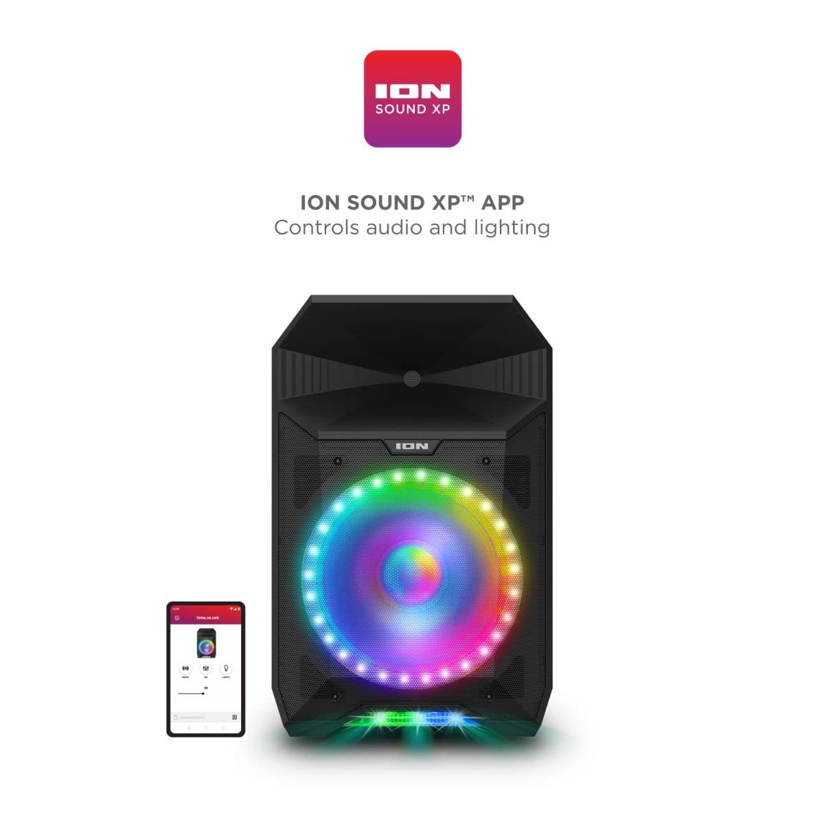 Renewed Ion Total PA Live High-Power Bluetooth Speaker System with Premium Wide Sound - Perfect for Outdoor Parties, Live Performances & Home Entertainment