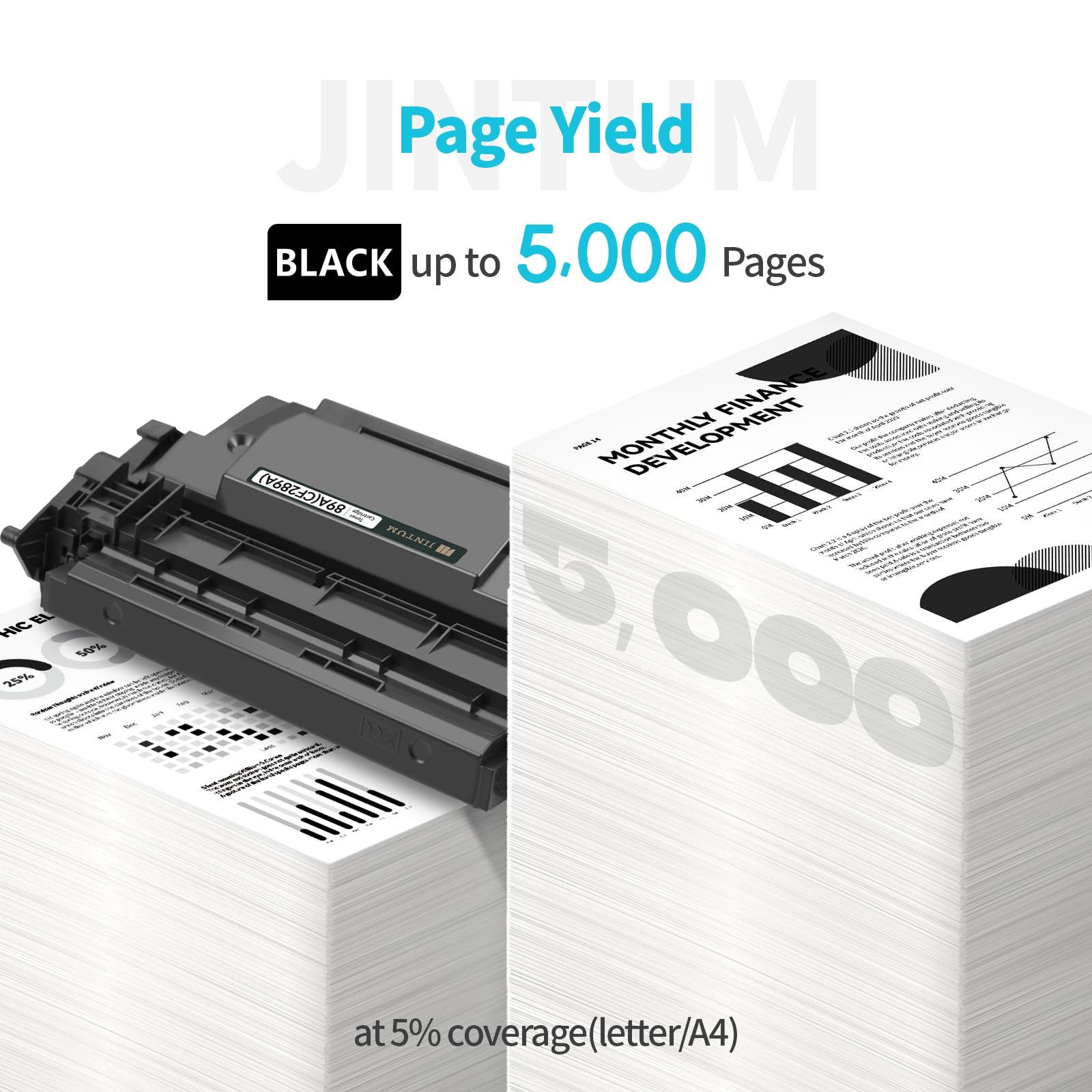 JINTUM 89A Compatible Black Toner Cartridge Replacement for HP 89A/89X/89Y CF289A/CF289X/CF289Y - Works with HP Enterprise M507/M507n/M507dn/M507x MFP & M528dn/M528f/M528c/M528z/M528 Printers (Pre-Installed Chip) - Ideal for Office Printing & High-Volume Business Documents