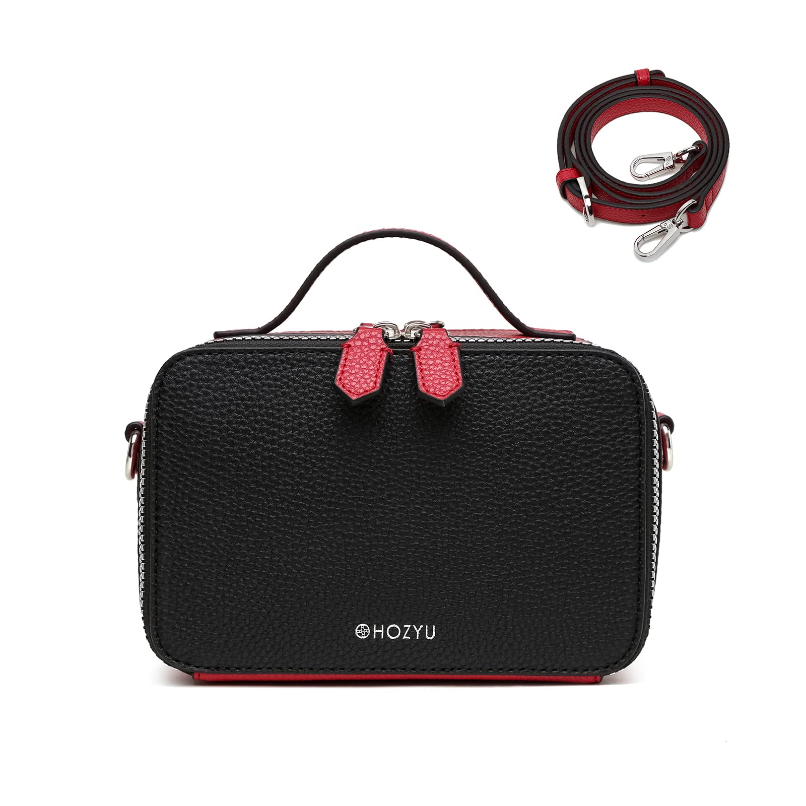 Stylish Women's PU Leather Crossbody Bag with Double Zipper - Fashionable Cell Phone & Makeup Purse for Daily Use, Work, and Travel