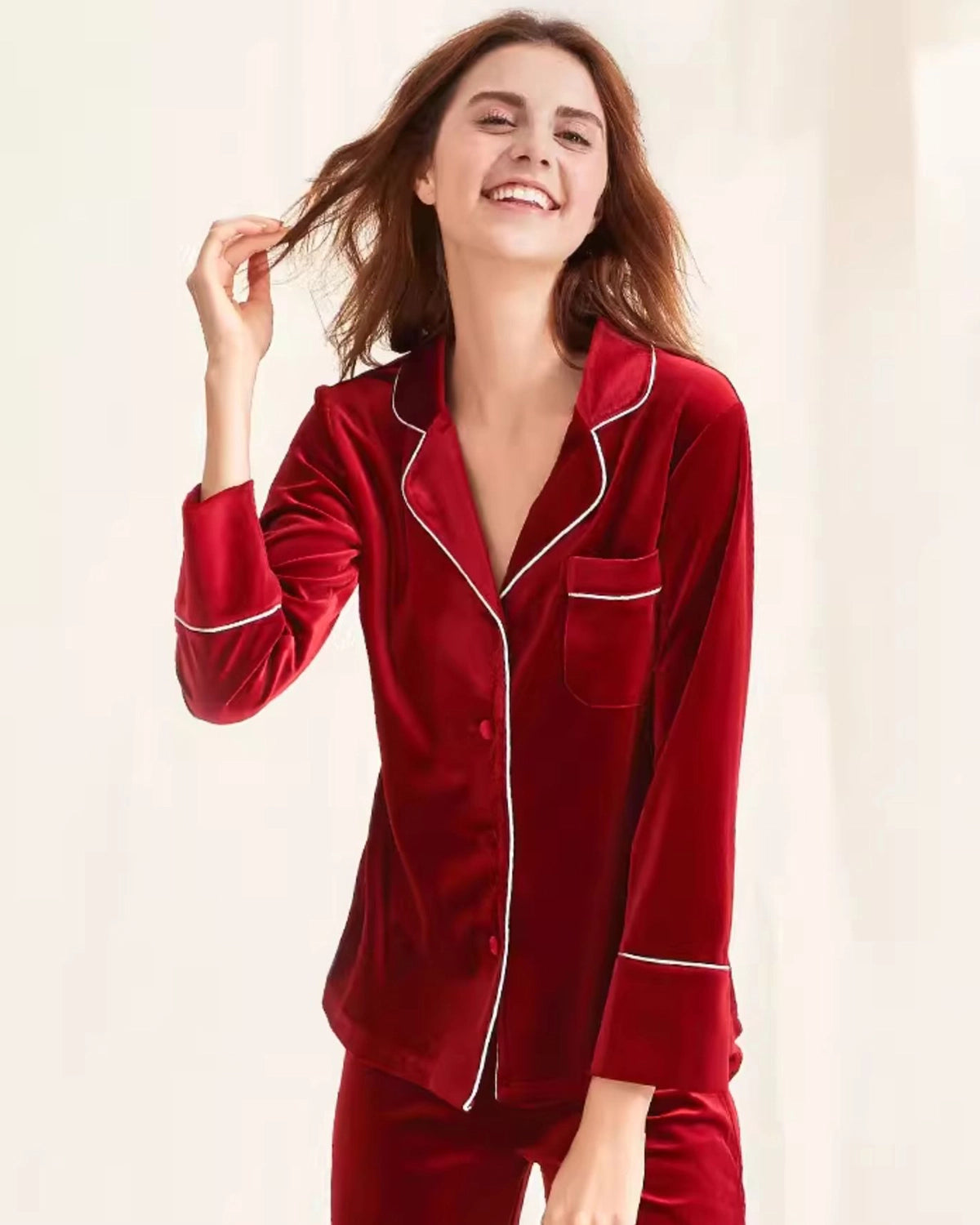 Luxury Women's Silk Velvet Pajama Set - Soft Sleepwear Loungewear for Comfortable Nights & Relaxing at Home - Perfect Gift for Her