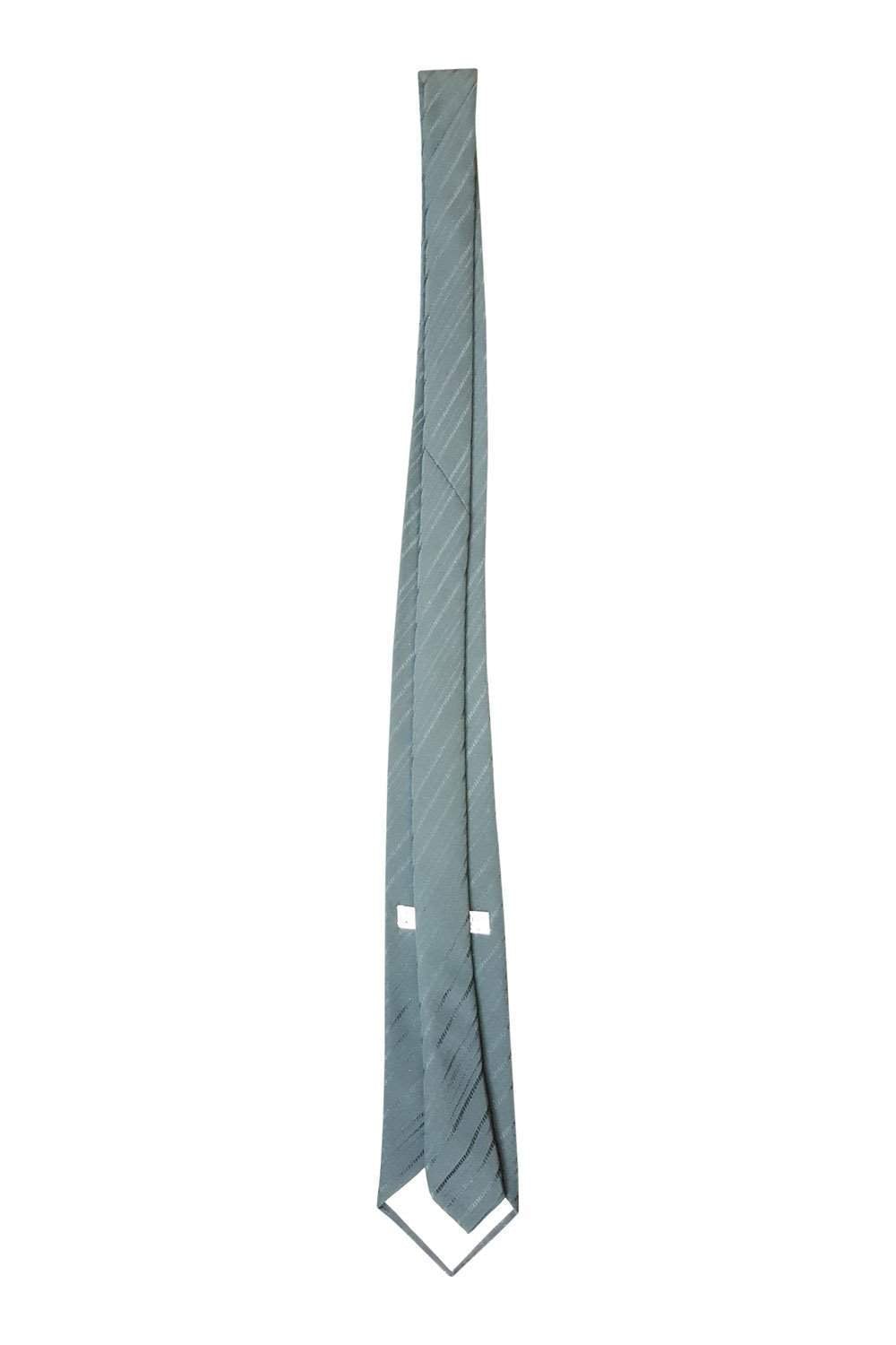 Vintage CHRISTIAN DIOR 100% Silk Green Self Striped Tie (58 Inches) - Luxury Men's Necktie for Business, Wedding & Formal Occasions