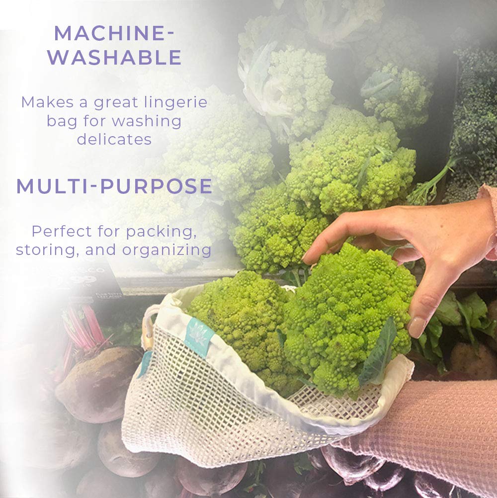 Reusable Eco-Friendly Mesh Produce Bags for Groceries & Shopping