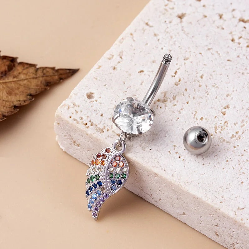 14G Hypoallergenic Butterfly Belly Button Ring - Surgical Steel Navel Piercing Jewelry for Women | Perfect for Everyday Wear, Parties & Body Piercing Enthusiasts