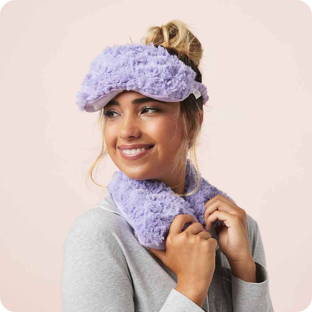Purple Curly Warmies Eye Mask for Sleep & Relaxation - Soft & Cozy Eye Cover for Stress Relief, Travel & Spa Use