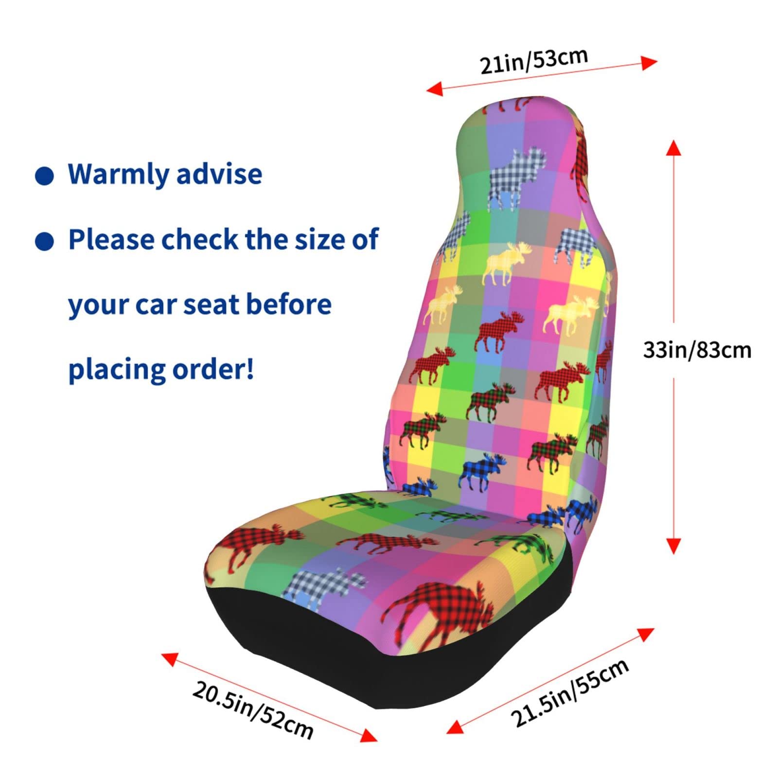 Premium Elastic Moose Car Seat Covers (2-Pack) - Universal Fit for Cars, SUVs, Trucks & Vans - Waterproof & Non-Slip Auto Interior Accessories - Perfect for Family Road Trips, Pet Protection & Daily Commuting