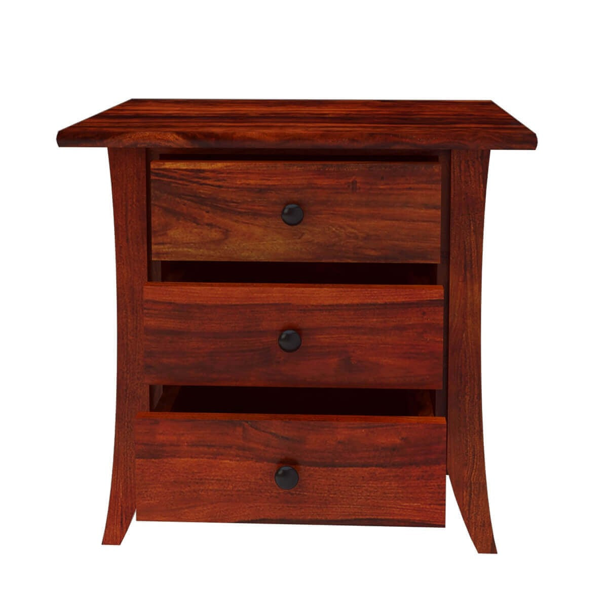 Modern Solid Wood 3-Drawer Nightstand with Sleek Design - Perfect for Bedroom, Living Room & Small Spaces - Georgia Home Decor