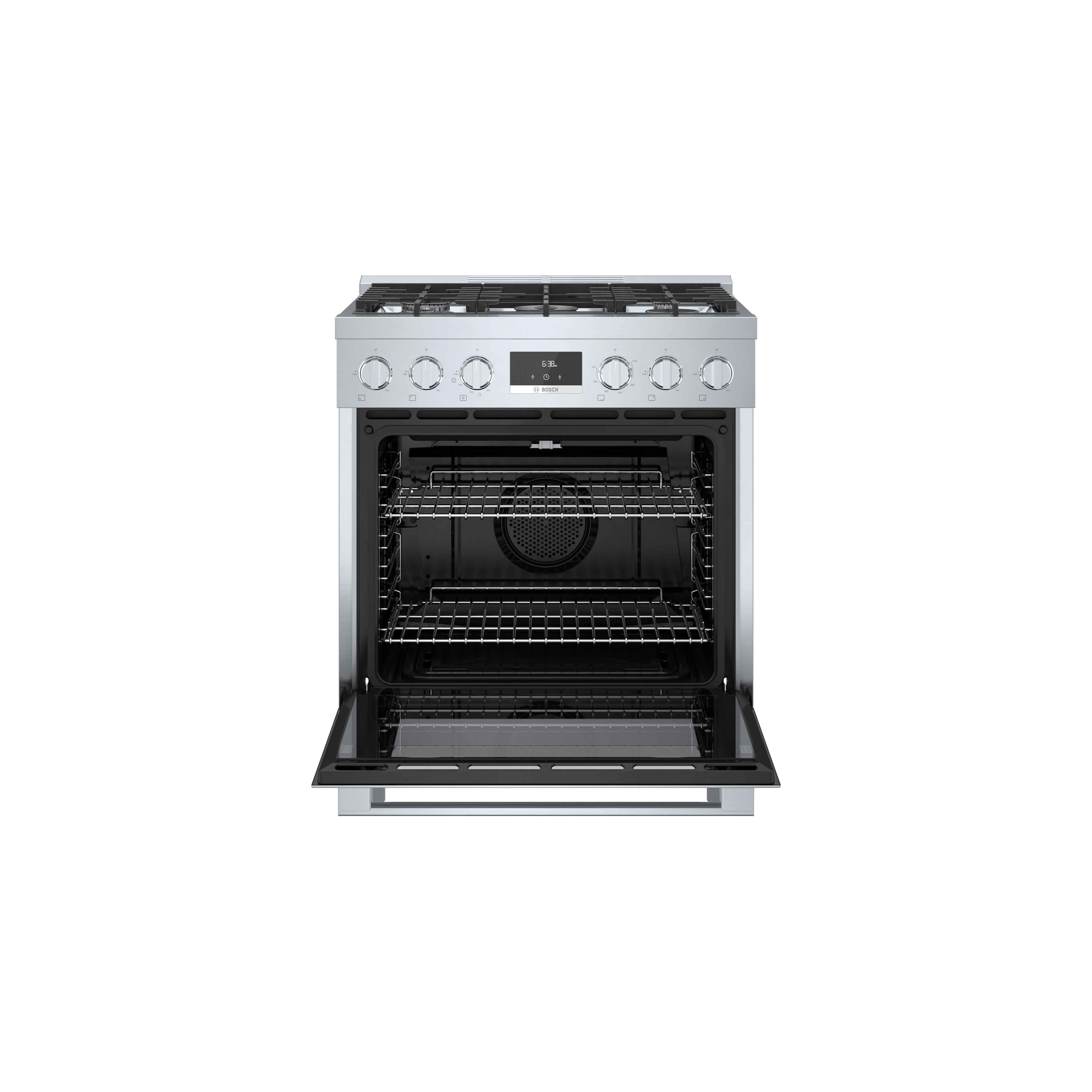 Bosch 30-Inch Industrial Style Gas Range with 5 Burners - Stainless Steel HGS8055UC - Perfect for Professional Chefs & Home Cooking Enthusiasts