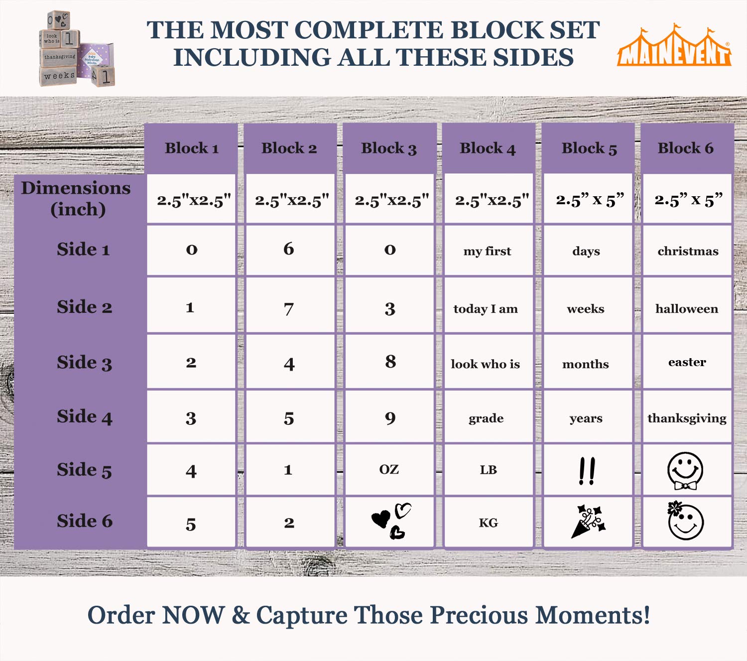 Rustic Baby Monthly Milestone Blocks - Wooden Baby Boy Photo Props for Newborn Photography | Perfect Baby Shower Gifts & 1st Birthday Decor | Capture Precious Moments from Month 1 to 12