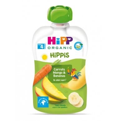 Organic HiPP Baby Food Puree - Carrots, Mango & Bananas (100g) | Healthy Snack for Infants & Toddlers | Ideal for On-the-Go Feeding & Travel