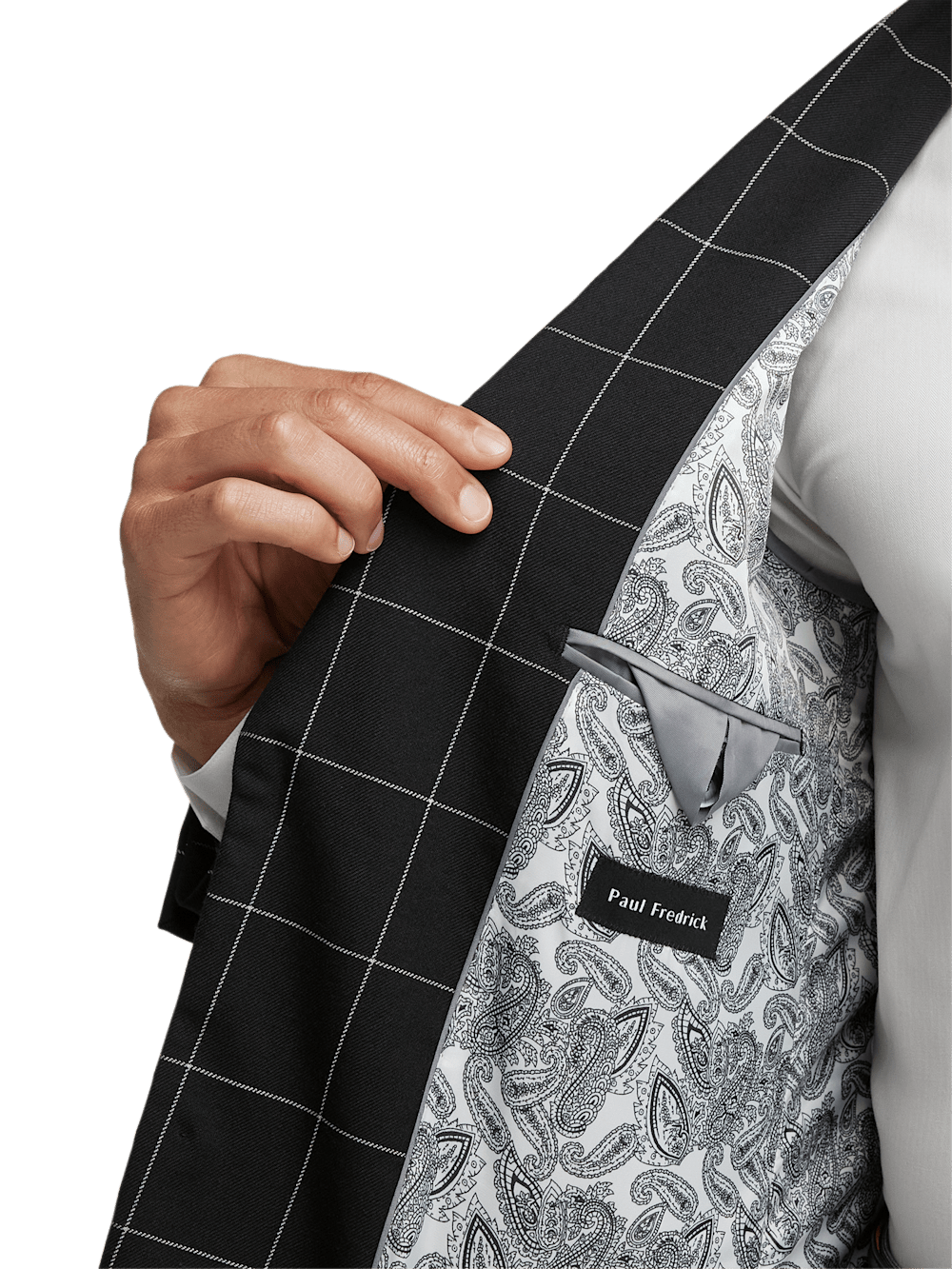 Wool Windowpane Single Breasted Peak Lapel Sport Coat - Black | Classic Business Blazer for Men | Perfect for Office, Weddings & Formal Events