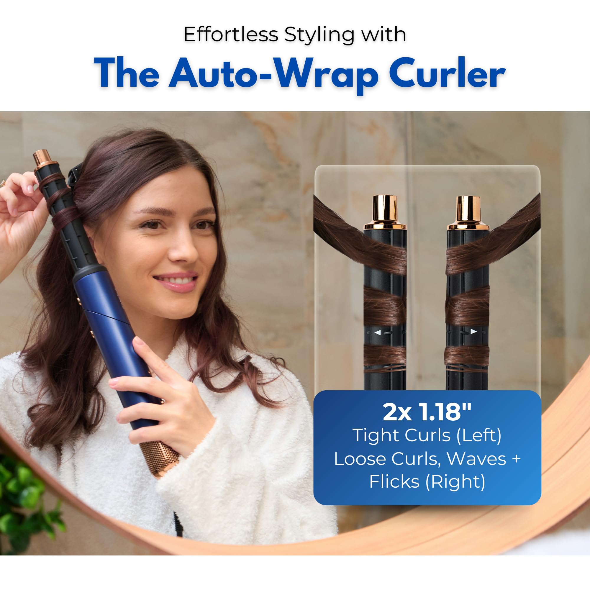 Professional Hair Dryer Brush & Styler - 3-in-1 Auto Curling Iron with Oval & Paddle Brushes for Salon-Quality Blowouts - Perfect for Home Styling, Travel & Daily Hair Care