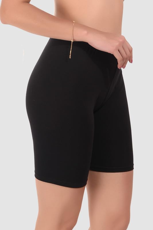 BoLeeM Women's Stretchable Knee-Length Cycling Shorts - Gym, Running, Yoga & Workout Shorts with Comfortable Fit - Perfect for Sports, Exercise, Dresses & Active Lifestyle