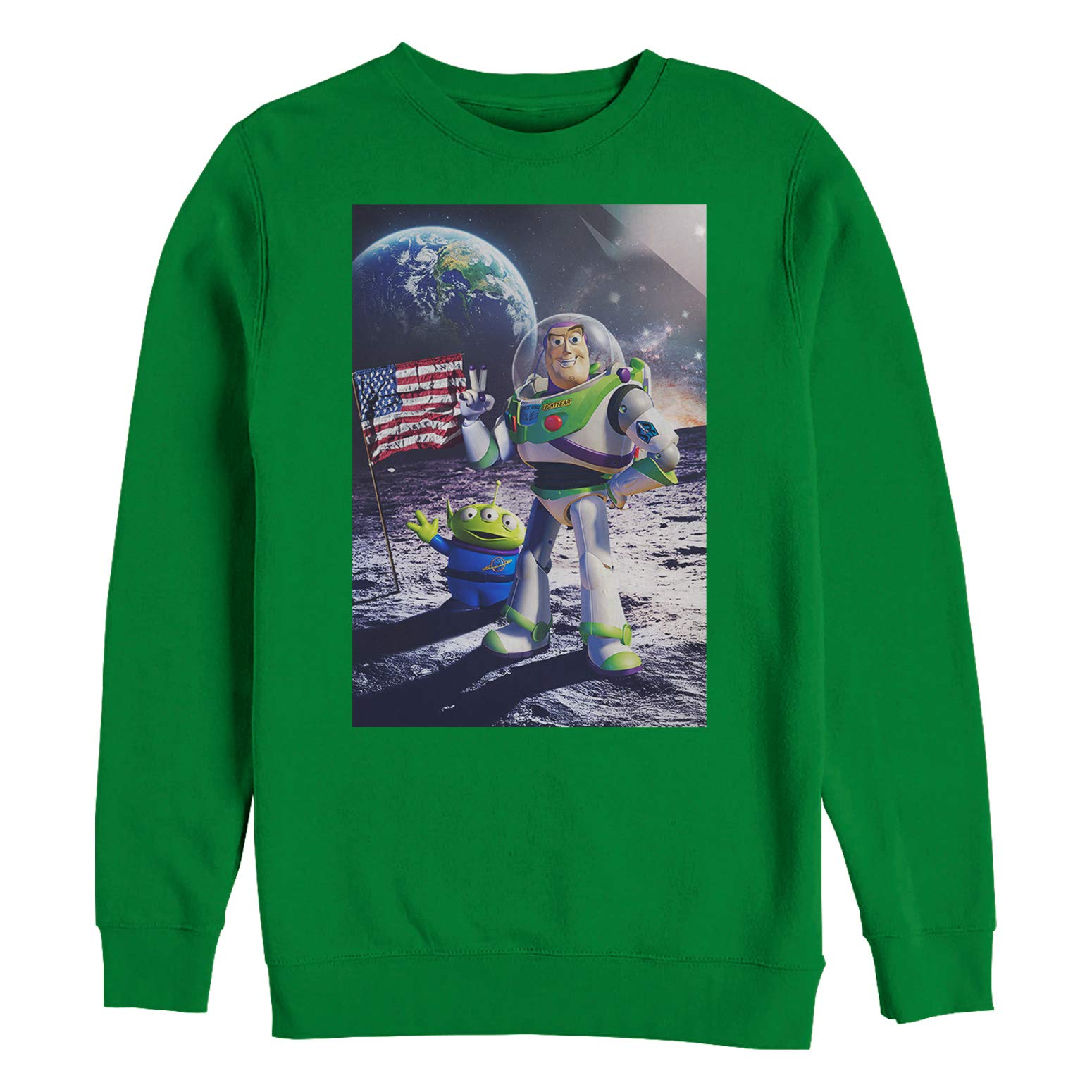 Men's Toy Story Buzz Lightyear Moon Landing Graphic Sweatshirt - Comfortable Pullover Hoodie for Disney Fans, Cosplay & Casual Wear