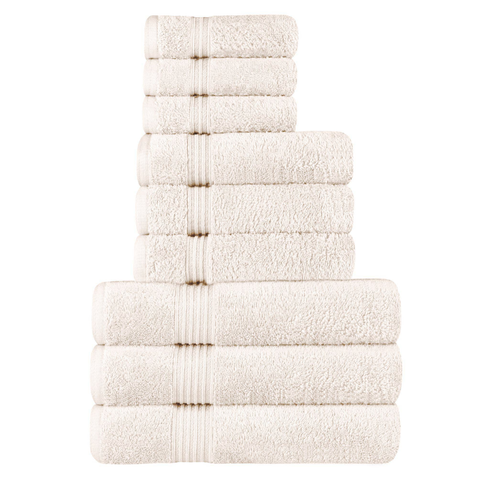 Premium Egyptian Cotton 9-Piece Bath Towel Set - Ultra Soft, Highly Absorbent, Quick-Drying - Perfect for Spa, Bathroom & Luxury Home Use