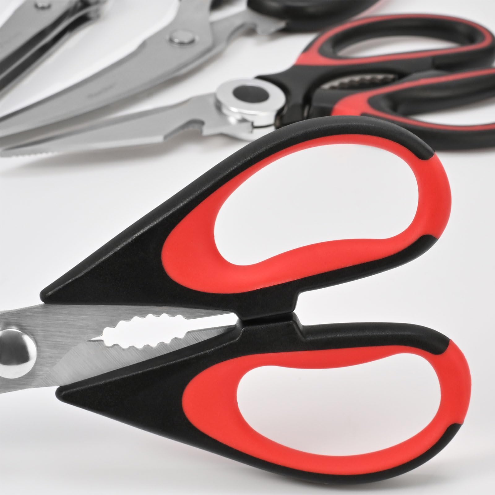 Heavy Duty Kitchen Scissors Set - 5 Stainless Steel Cooking Shears with Holder for Multipurpose Use in Food Prep