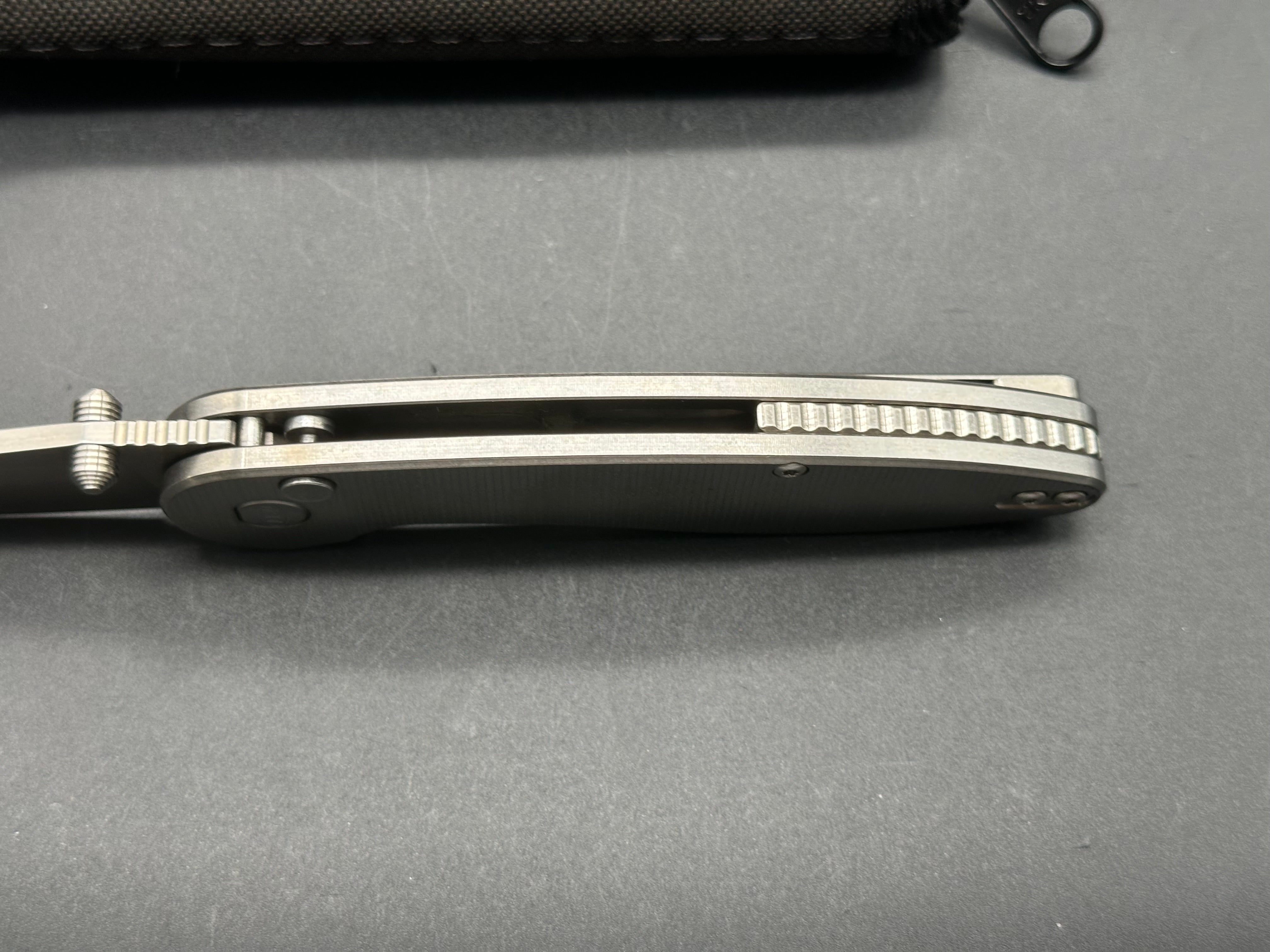 American Blade Works ABW MODEL 1 Titanium Button Lock Folding Knife with MagnaCut Steel - EDC, Outdoor, Camping & Survival Gear