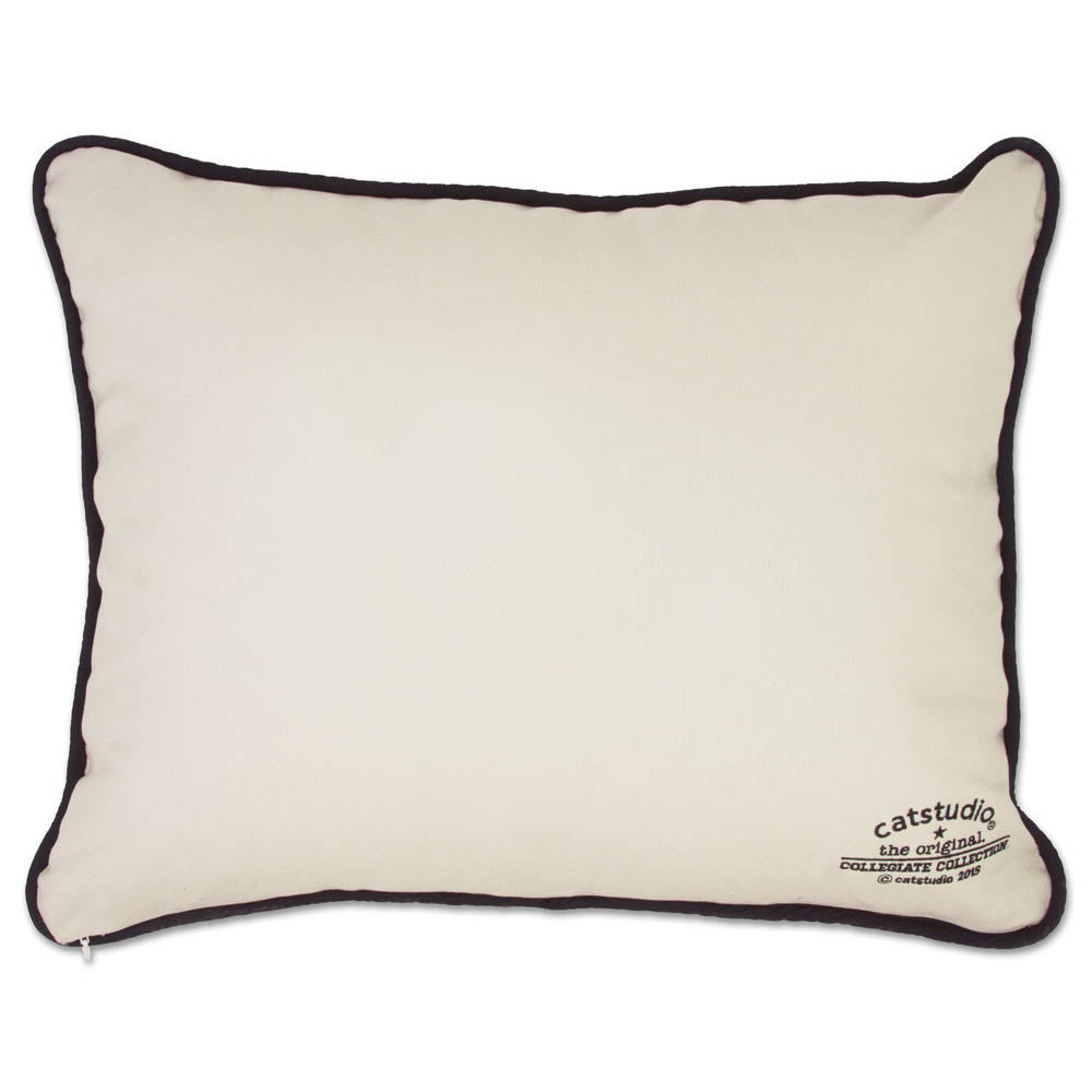 Boston University Embroidered Throw Pillow Cover - BU Collegiate Home Decor for Dorm, Office & Gifts - Machine Washable College Pillow Case with University Logo