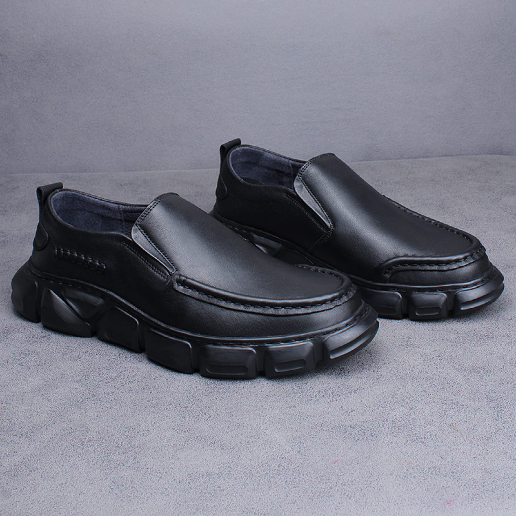 Men's Genuine Leather Loafers - Breathable Soft Slip-On Casual Shoes with Thick Sole for Outdoor Walking, Office & Dress Wear | Perfect for Business, Travel & Daily Comfort