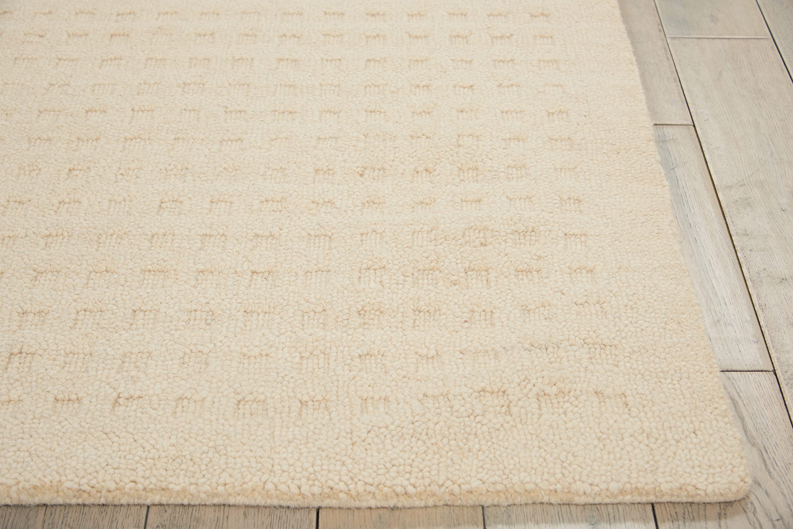Nourison Perris Solid Ivory 5' x 7'6