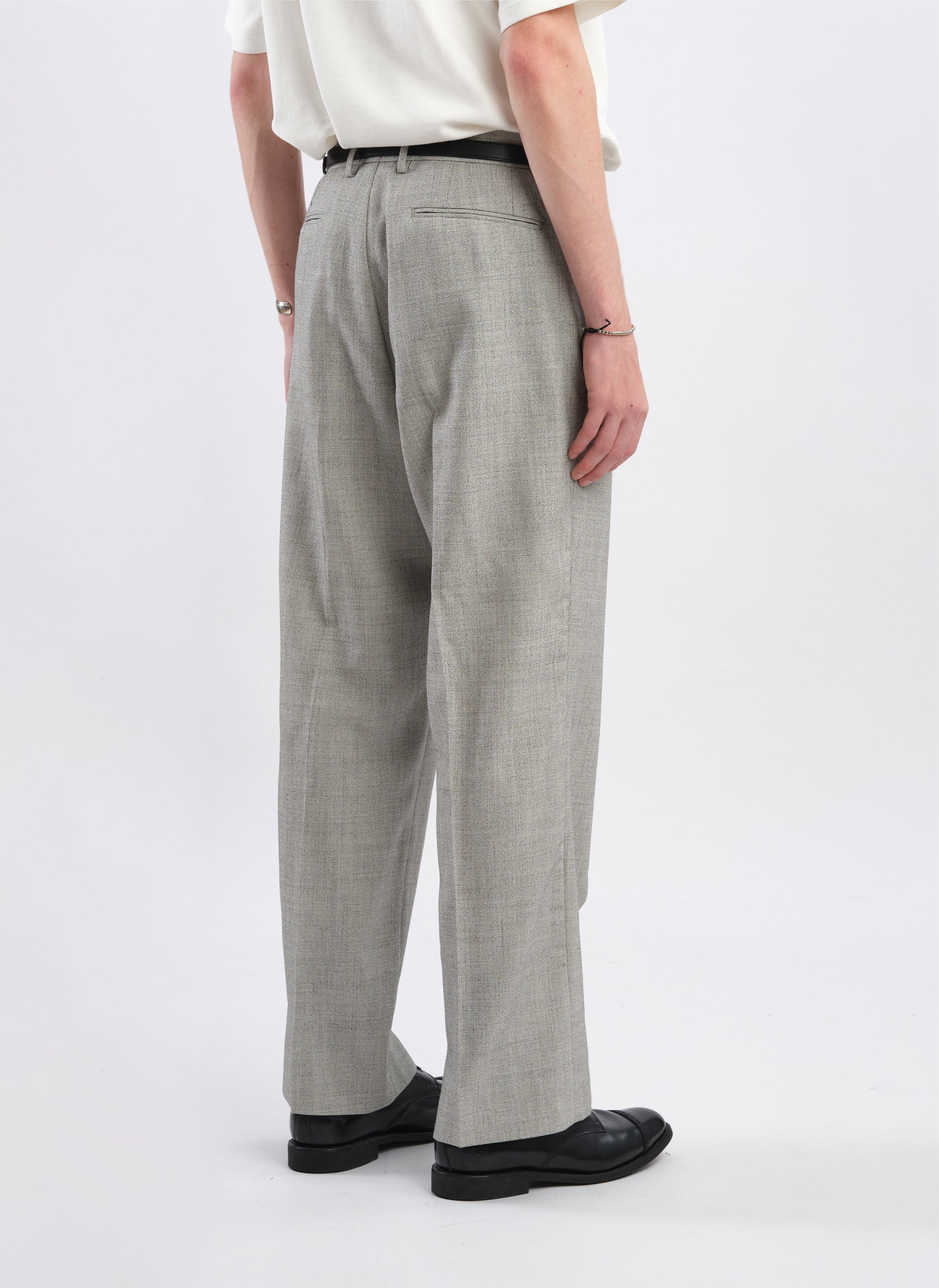 Marzotto Organic Wool Pleated Dress Pants for Men - Premium Business & Formal Wear - Comfortable Office & Wedding Attire
