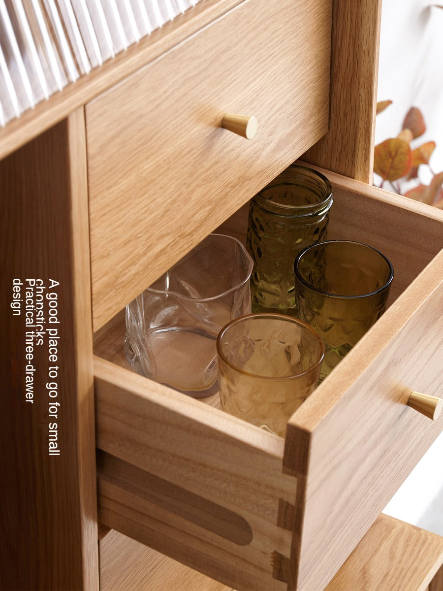 Solid Oak Wood Sideboards & Buffet Cabinets - Rustic Dining Room Storage Furniture for Home Decor & Entertaining