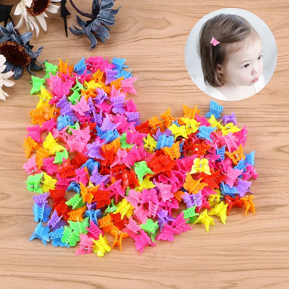 300 Pcs Butterfly Hair Clips - Mixed Colors Hair Claw Clips, Mini Jaw Clips with Strong Hold - Barrettes for Women, Girls, Kids - Perfect for School, Parties, Weddings & Daily Hairstyles