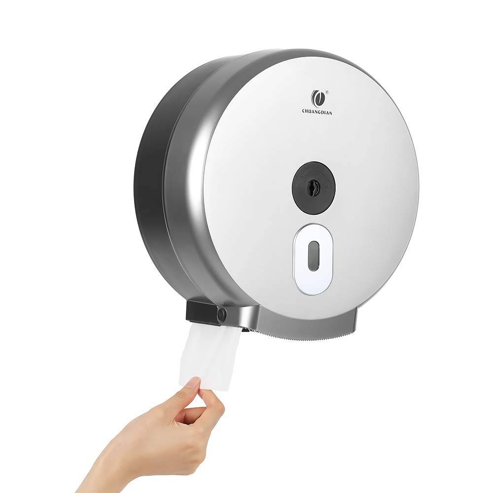 Galapara Wall-Mounted Bathroom Tissue Dispenser - Round Paper Towel Holder for Large Rolls - Durable Stainless Steel Towel Dispenser for Public Restrooms, Hotels & Homes - Perfect for Bathrooms, Kitchens & Commercial Spaces