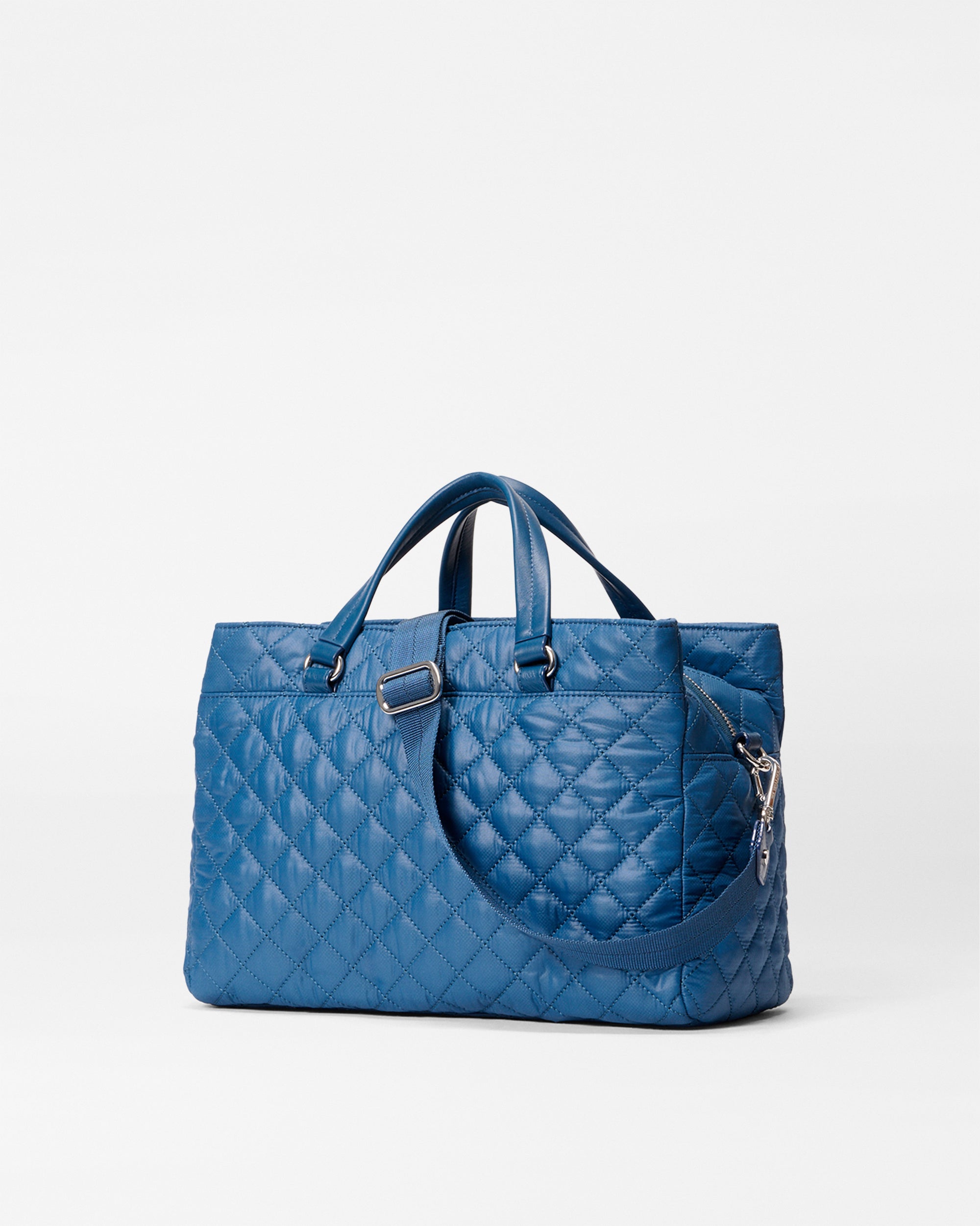 French Blue Crosby Lock Satchel - Stylish Leather Shoulder Bag for Women | Perfect for Work, Travel & Everyday Use