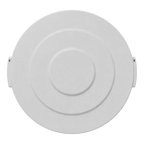 Carlisle 84102102 Bronco Round Waste Trash Can Lid - 20 Gallon White Plastic Garbage Bin Cover for Indoor/Outdoor Use - Perfect for Kitchens, Offices, and Commercial Spaces