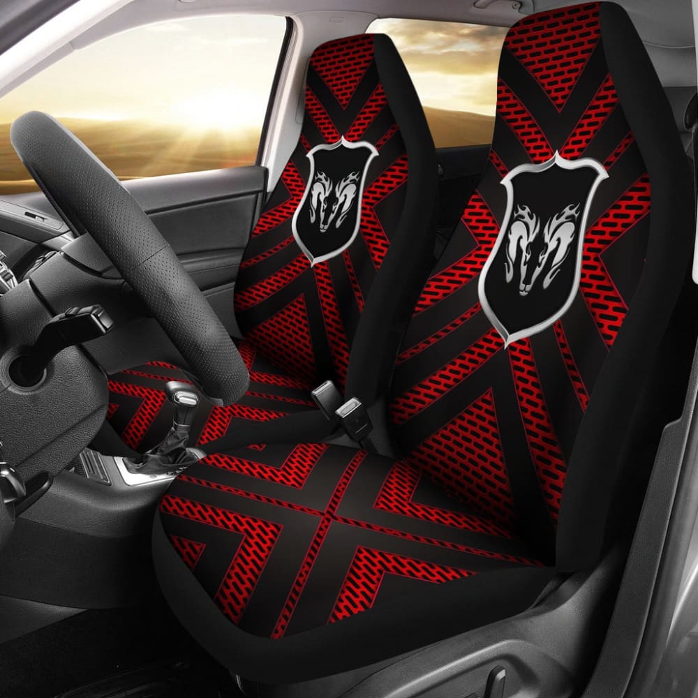 Custom Black & Red Dodge Ram Car Seat Covers - Premium Fit for 2013-2028 Models (4-Piece Set) | Durable Protection & Stylish Upgrade for Trucks, Road Trips & Daily Commutes