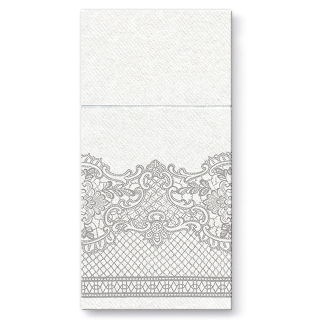 Royal Lace Airlaid Silver Pocket Napkins - 1/8 Fold, 25 Count - Premium Quality for Weddings, Parties & Fine Dining