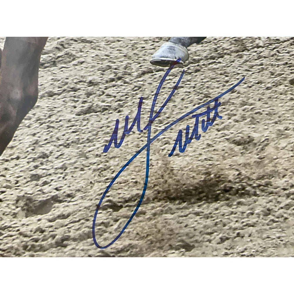 Mike Smith Signed Justify 16x20 Framed Photo with Steiner COA - Triple Crown Horse Racing Autograph Memorabilia - Perfect for Belmont Stakes Fans & Sports Collectors Display