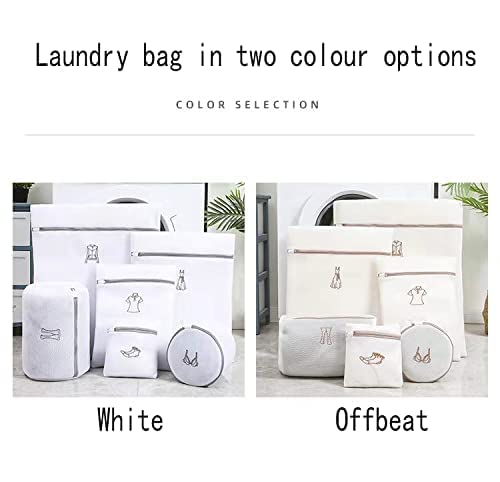 6-Pack Mesh Laundry Bags for Delicates - Washable Garment Protector for Tops, Coats, Skirts, Pants, Socks & Underwear - Gentle Machine Wash Bags for Bras & Delicate Clothing (Perfect for Travel & Home Laundry)