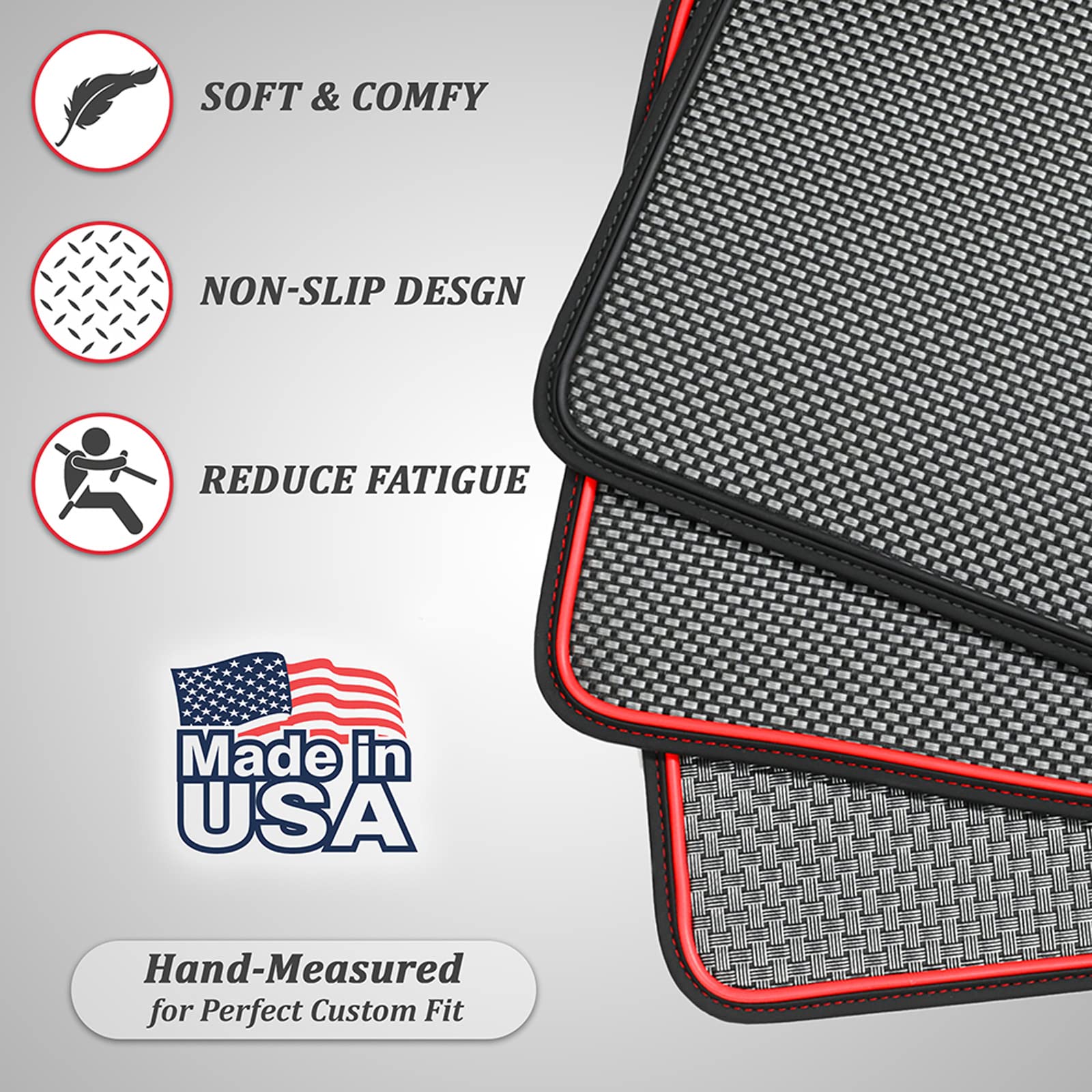 Premium All-Weather 5-Seat Floor Mats for 2022 Tesla Model Y (Long Range) - Waterproof, Lightweight & Odorless Car Floor Liners - 8pc Set - Made in USA - Perfect for Daily Commute, Road Trips & Extreme Weather Protection