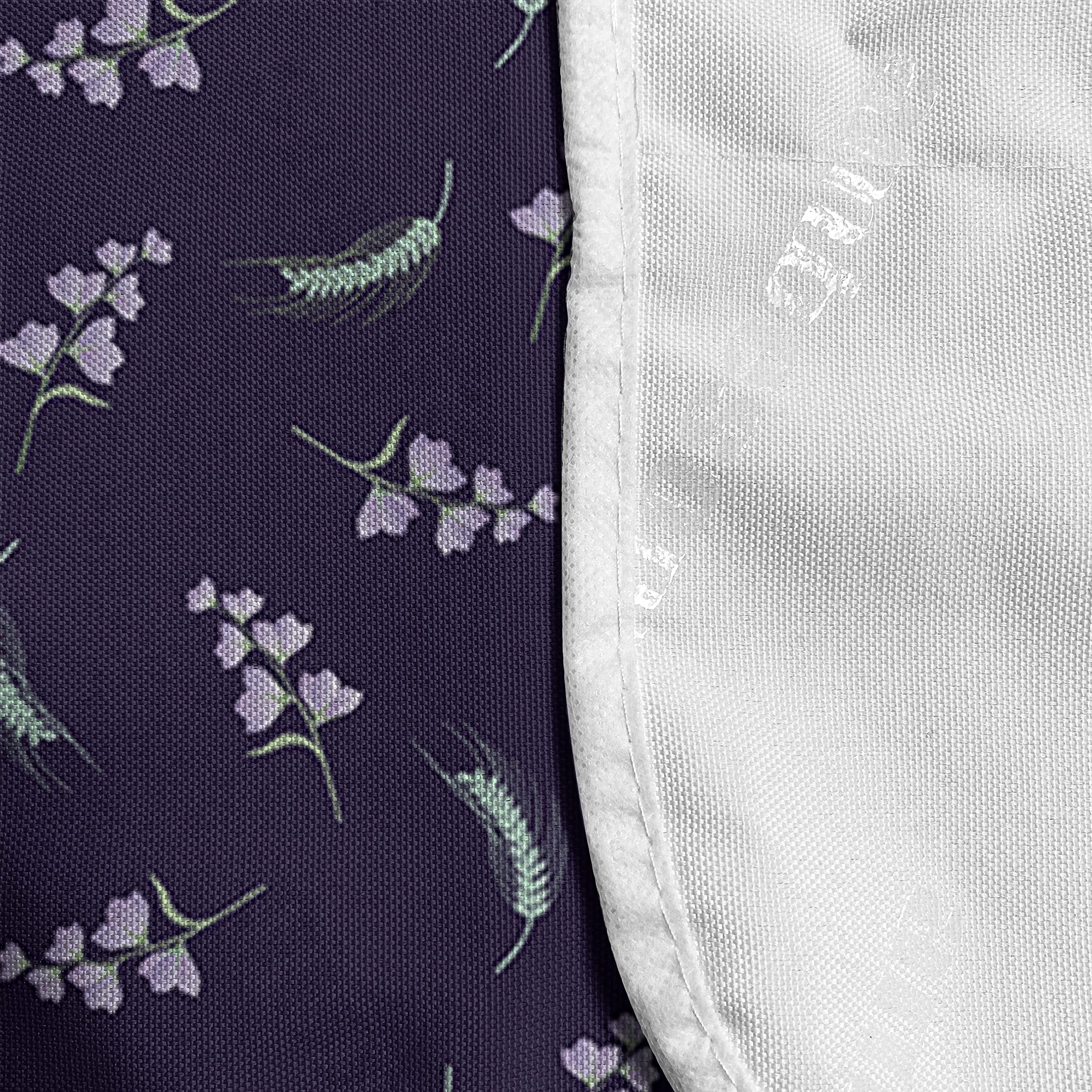 Ambesonne Floral Microwave Cover - Waterproof Lilac Bell Flowers & Wheat Pattern Kitchen Organizer with Pockets, 36