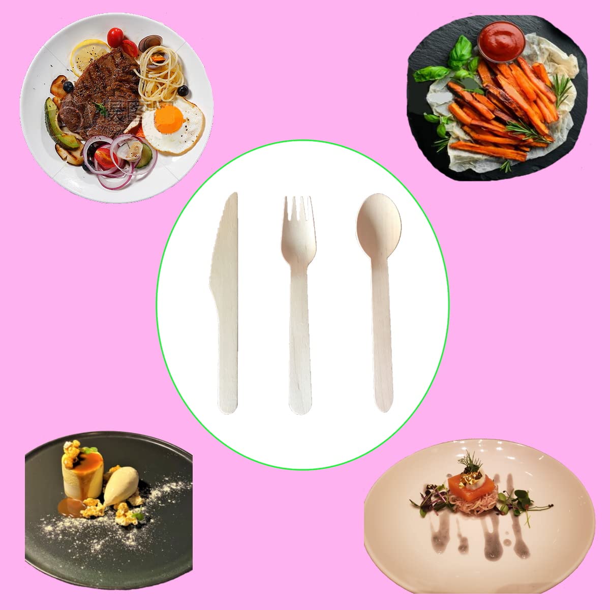 Eco-Friendly Disposable Wooden Cutlery Set 200pcs - 80 Forks, 80 Spoons & 40 Knives - Biodegradable Utensils for Parties, Events, BBQ, Weddings, Picnics - Sustainable Dining Solution for Outdoor Gatherings & Catering Services