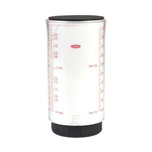 OXO 2 Cup Adjustable Measuring Cup - BPA-Free Plastic Kitchen Scale for Liquid & Dry Ingredients | Perfect for Baking, Cooking & Meal Prep