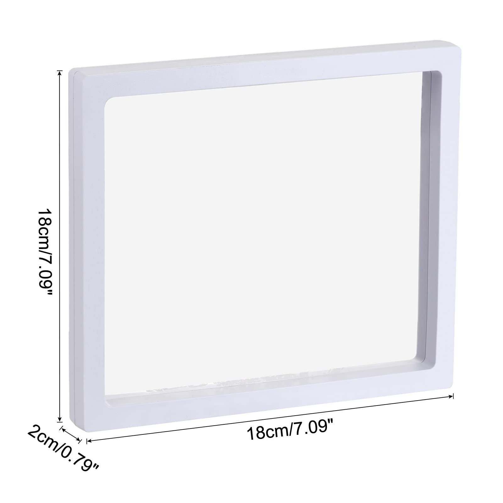 Meccanixity 3D Floating Jewelry Display Stand - 7.09 x 7.09 x 0.79 Inch White Frame Holder for Rings, Necklaces, Bracelets & Earrings (Pack of 2) - Perfect for Boutique Showcase, Wedding Ring Presentation & Retail Store Displays