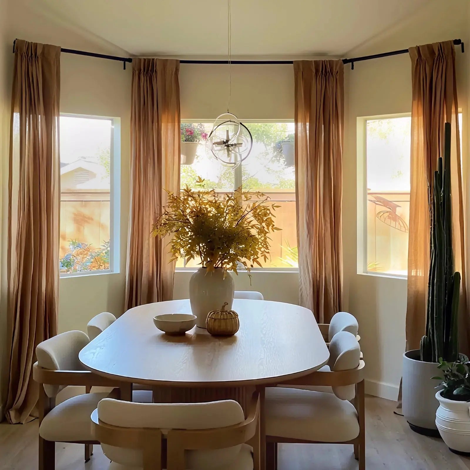 100% Linen Pleated Curtains by Doris - Elegant Window Treatments for Living Room, Bedroom & Dining Room