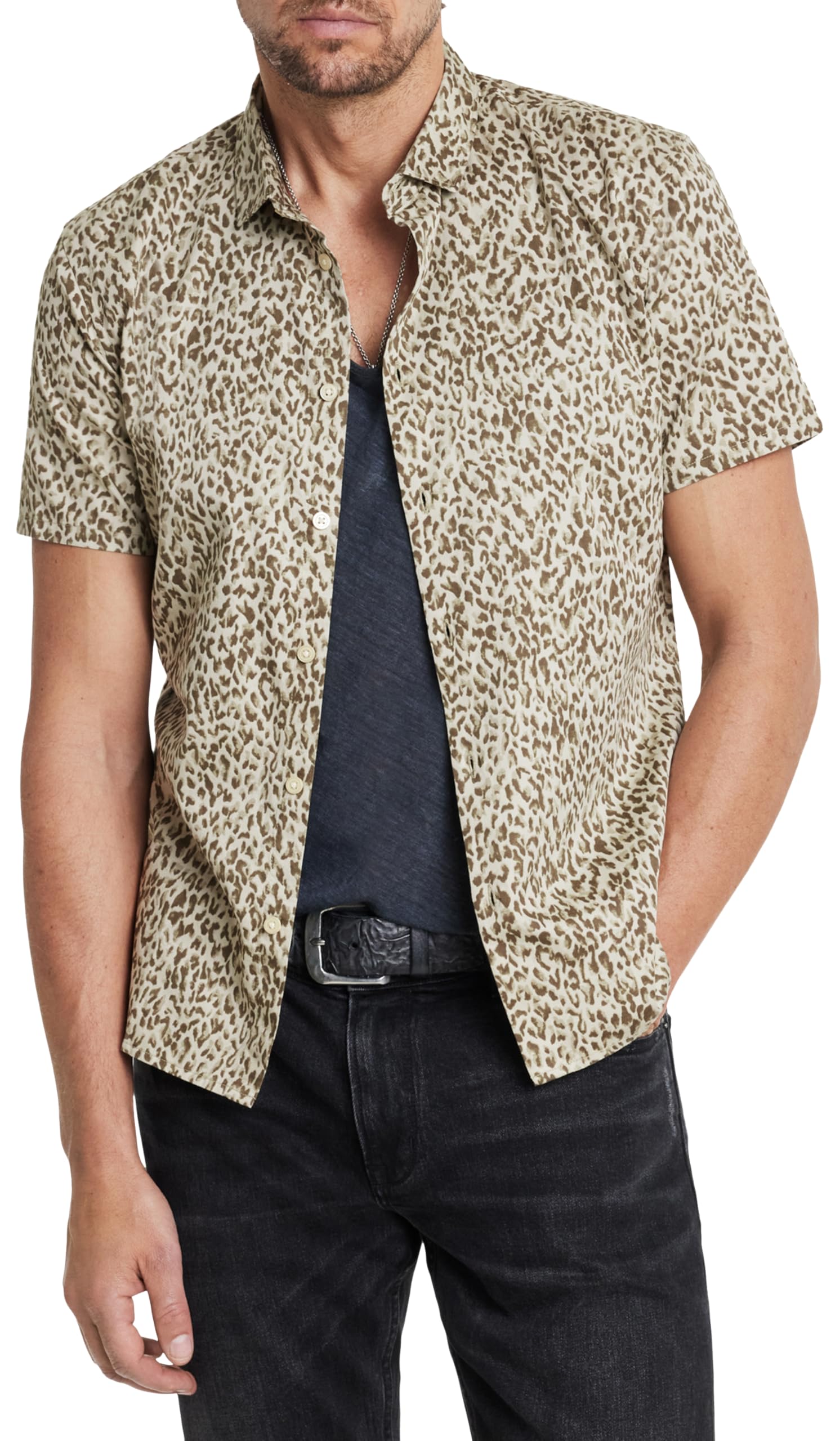 John Varvatos Men's Sean Button-Down Shirt - Casual & Stylish Long Sleeve Dress Shirt for Work, Date Night & Formal Events
