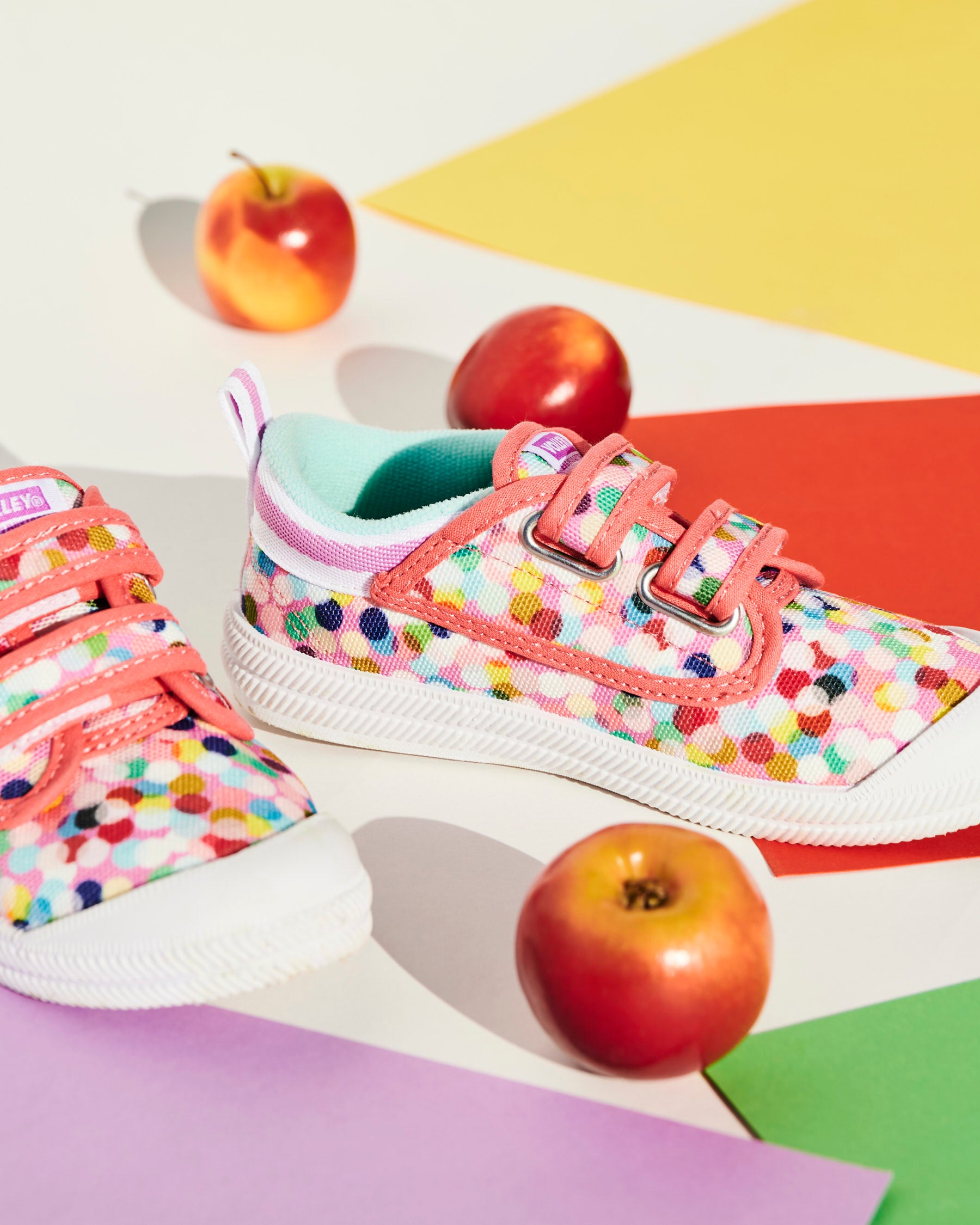 Kip&Co x Volley Confetti Pink Kids Sneakers - Lightweight Breathable Girls & Boys Athletic Shoes for School, Play & Running | Trendy Comfortable Sneakers for Toddlers & Juniors