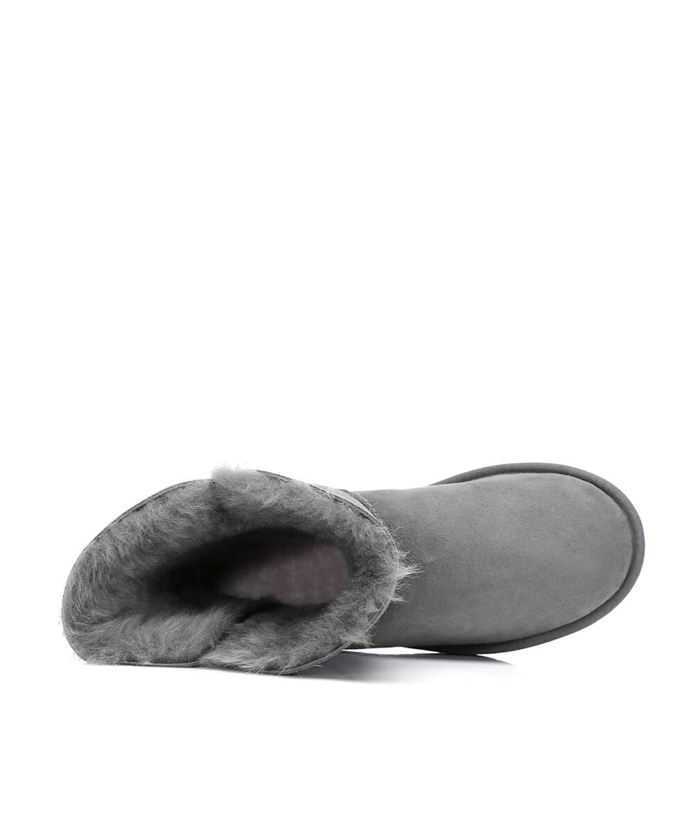 Women's UGG Classic Short Button Boots - Genuine Sheepskin Winter Boots for Women | Warm & Comfortable | Perfect for Snow, Casual Outfits & Cold Weather