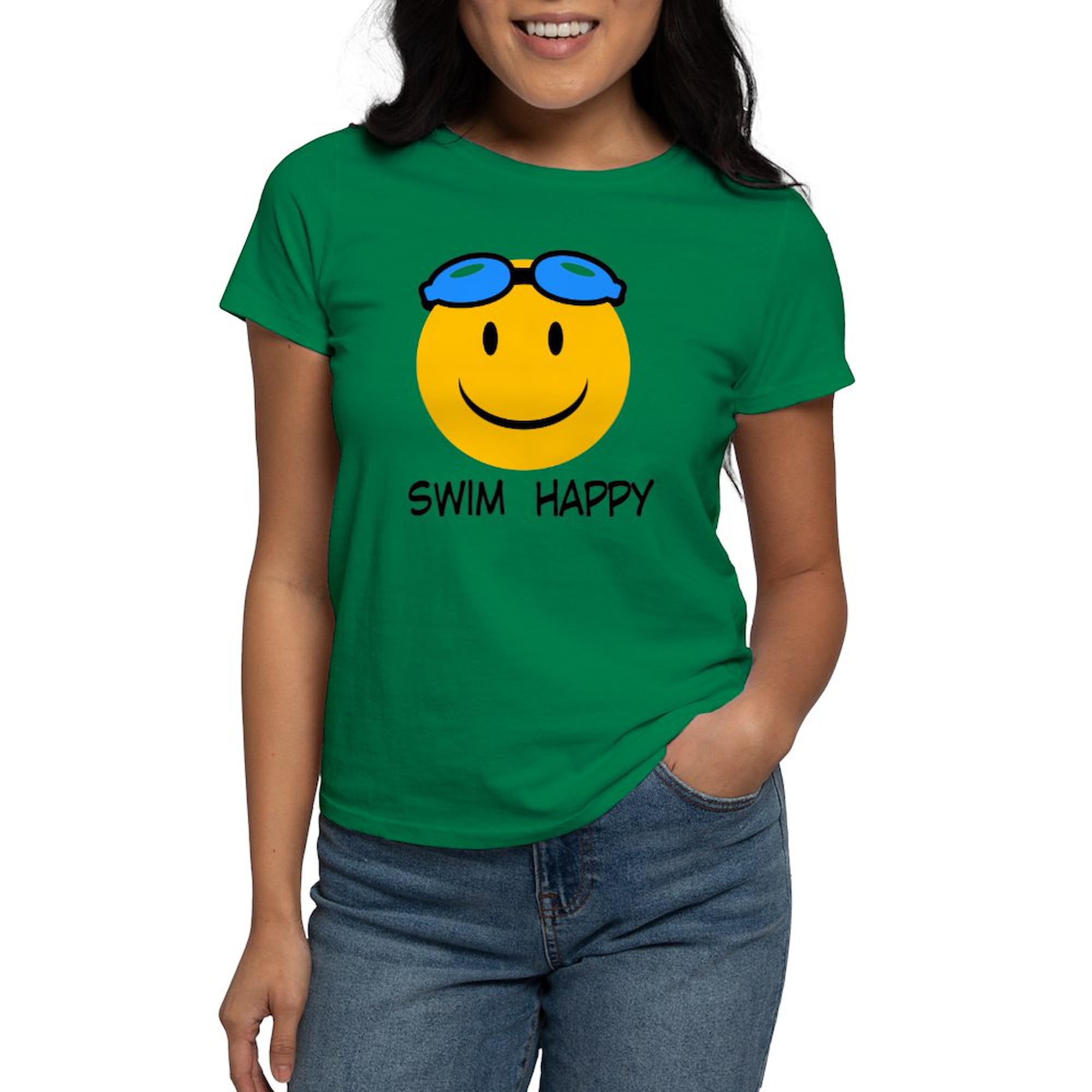 Women's Dark Cotton T-Shirt for Swimming - Comfortable & Stylish Casual Wear for Beach, Pool & Summer Activities