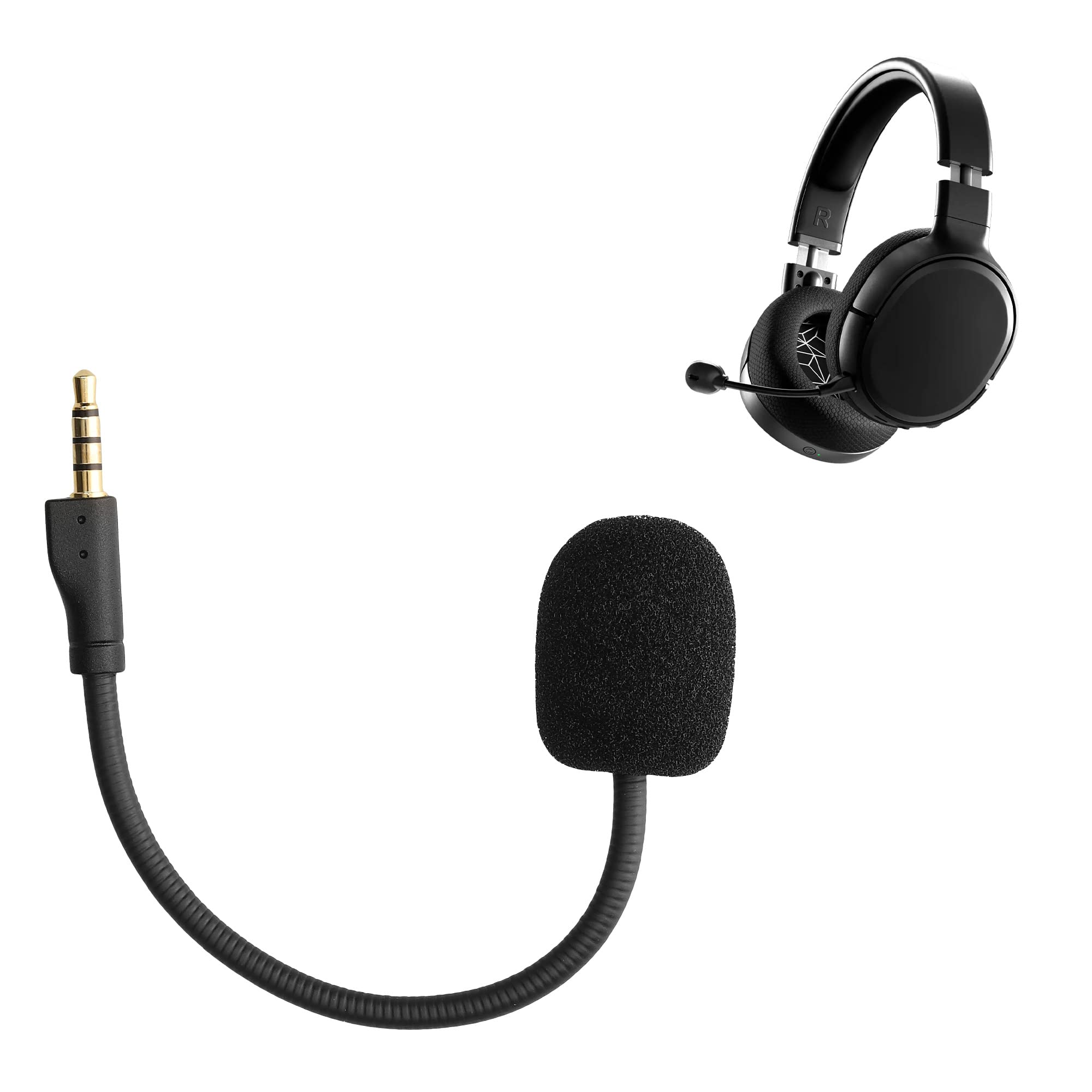 kwmobile Replacement Microphone for Steelseries Arctis 1 Gaming Headset - 3.5mm Jack Cable - Black - Perfect for Online Gaming & Voice Chat