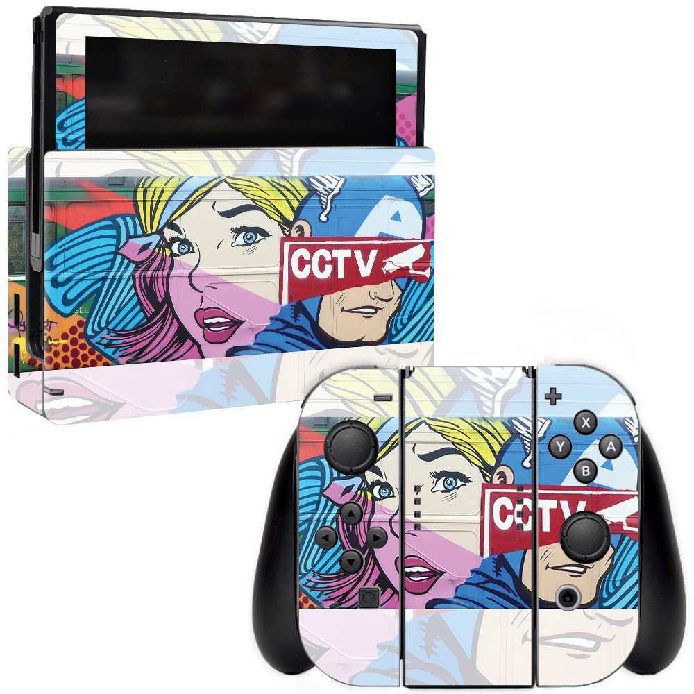 MightySkins Nintendo Switch Skin - Train Graffiti Vinyl Decal Wrap Cover | Protective, Durable & Customizable Design | Easy to Apply & Remove | Made in USA | Perfect for Gaming, Travel & Personalization